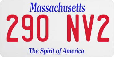 MA license plate 290NV2