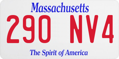 MA license plate 290NV4