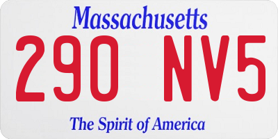 MA license plate 290NV5