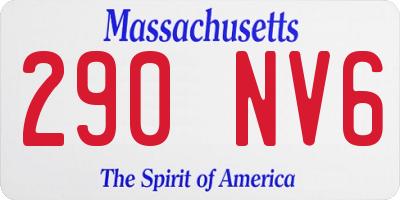 MA license plate 290NV6