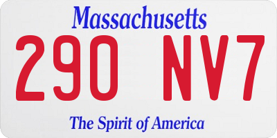 MA license plate 290NV7