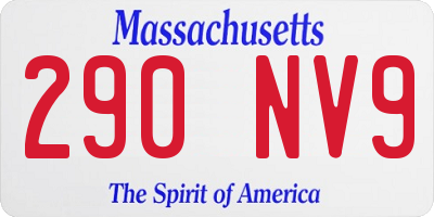 MA license plate 290NV9