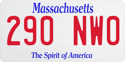 MA license plate 290NW0