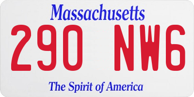 MA license plate 290NW6