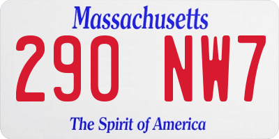 MA license plate 290NW7