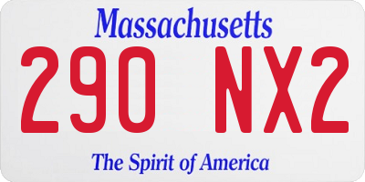 MA license plate 290NX2
