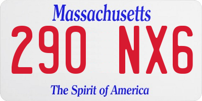 MA license plate 290NX6