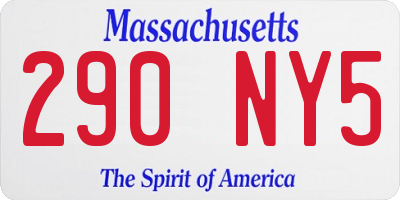 MA license plate 290NY5
