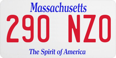 MA license plate 290NZ0