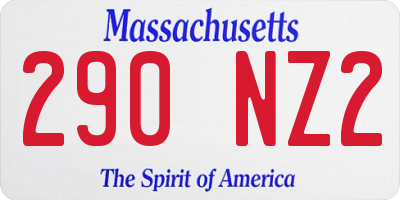 MA license plate 290NZ2