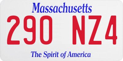 MA license plate 290NZ4