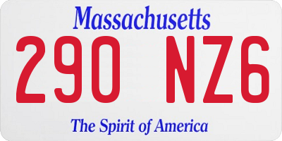 MA license plate 290NZ6
