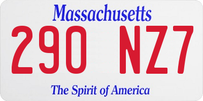 MA license plate 290NZ7