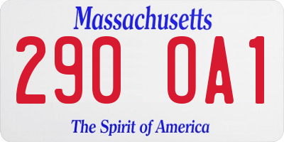 MA license plate 290OA1