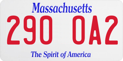 MA license plate 290OA2