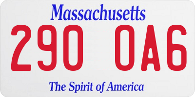 MA license plate 290OA6