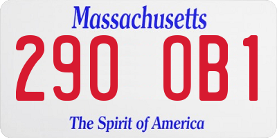 MA license plate 290OB1