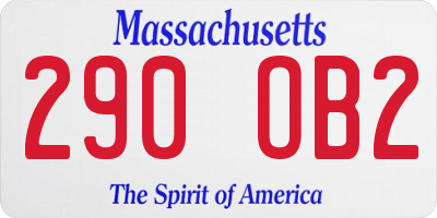 MA license plate 290OB2