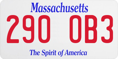 MA license plate 290OB3