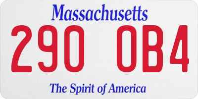 MA license plate 290OB4