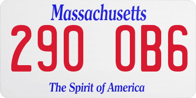 MA license plate 290OB6