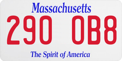 MA license plate 290OB8