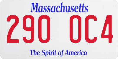 MA license plate 290OC4