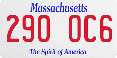 MA license plate 290OC6