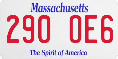 MA license plate 290OE6