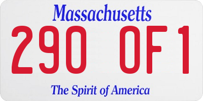 MA license plate 290OF1