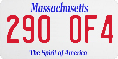 MA license plate 290OF4