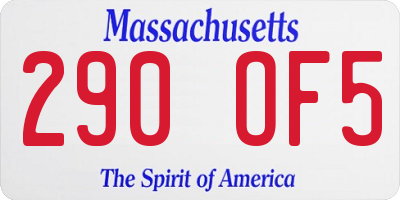 MA license plate 290OF5