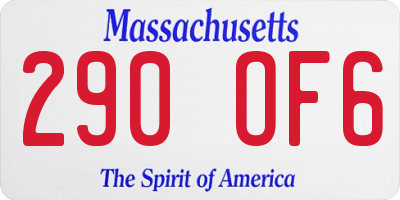 MA license plate 290OF6