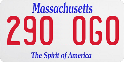 MA license plate 290OG0