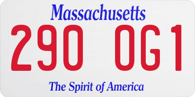 MA license plate 290OG1