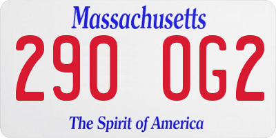 MA license plate 290OG2
