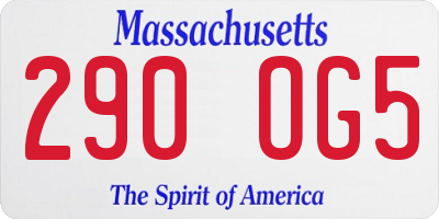 MA license plate 290OG5