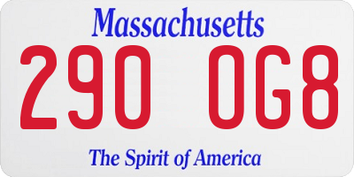 MA license plate 290OG8