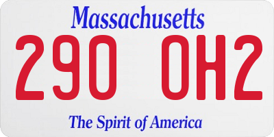 MA license plate 290OH2