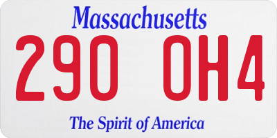 MA license plate 290OH4