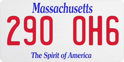 MA license plate 290OH6