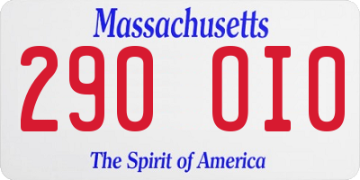 MA license plate 290OI0