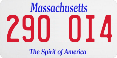 MA license plate 290OI4