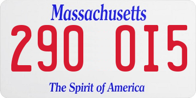 MA license plate 290OI5
