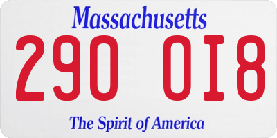MA license plate 290OI8