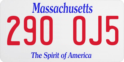 MA license plate 290OJ5