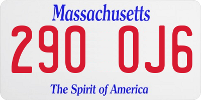 MA license plate 290OJ6