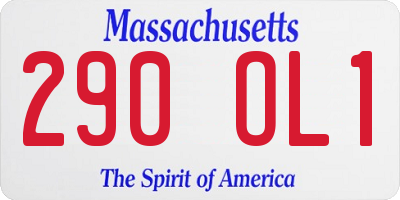 MA license plate 290OL1