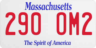 MA license plate 290OM2