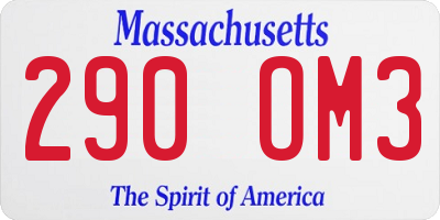 MA license plate 290OM3